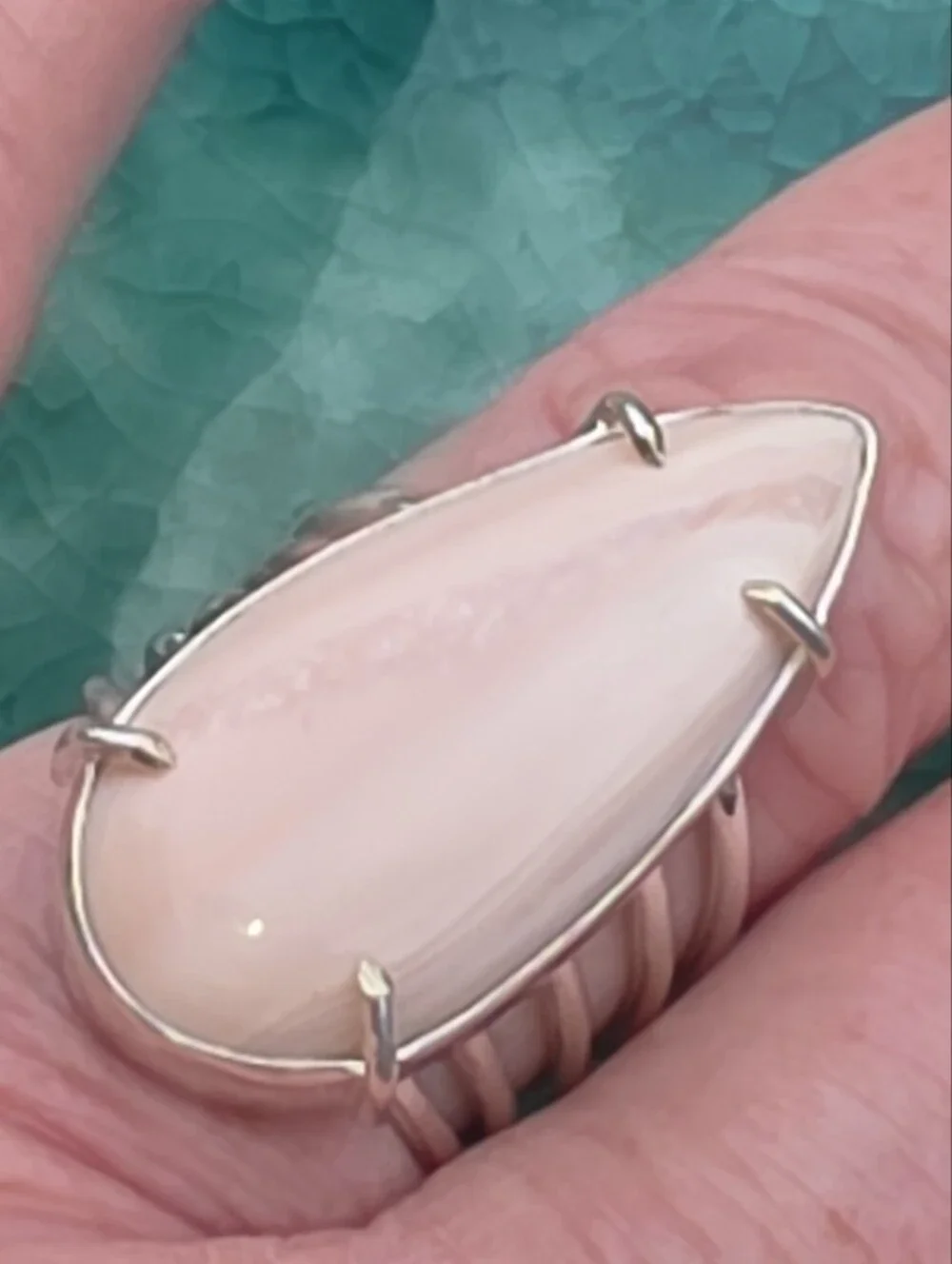 Pink Opal Gemstone Ring In 925 Sterling Silver (7)